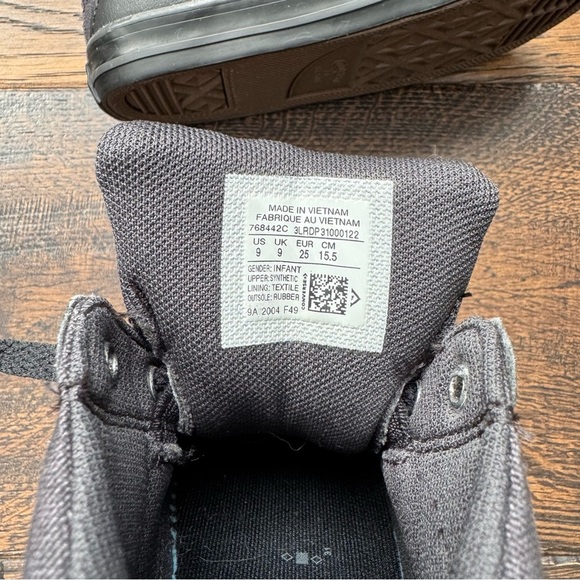 Converse Black High-Top Kids Sneakers - Picture 9 of 10